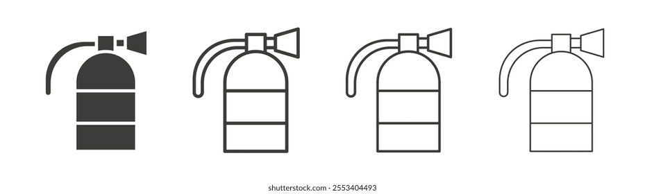 Fire extinguisher icons collection. vector set in black color