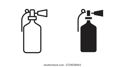 Iconos del extintor de incendios, Vector de línea. conjunto de símbolos sólidos