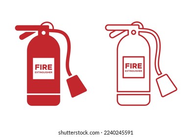 Iconos del extinguidor de incendios. Icono del vector de seguridad contra incendios, signo del vector de prevención contra incendios