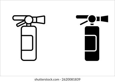 Fire extinguisher Icons set in solid and thin line style