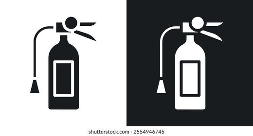 Fire extinguisher icons in solid black and white colors