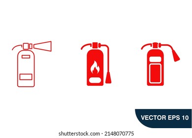 Fire extinguisher icons  symbol vector elements for infographic web