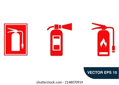 Fire extinguisher icons  symbol vector elements for infographic web