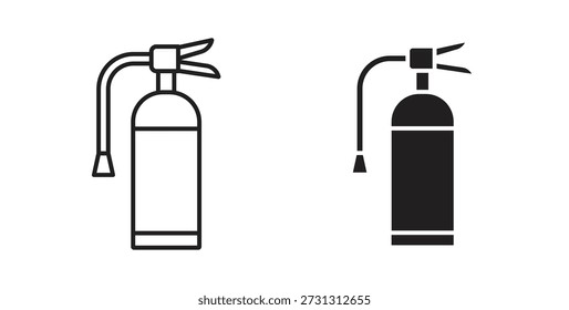 Fire extinguisher icons. Vector linear icon isolated on white background.