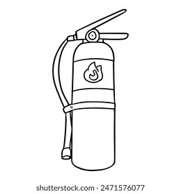 fire extinguisher illustration hand drawn outline isolated vector
