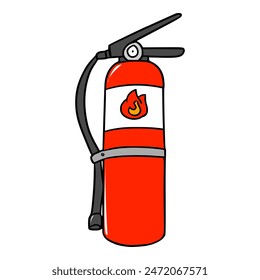 extintor de fuego ilustración dibujado a mano Vector aislado