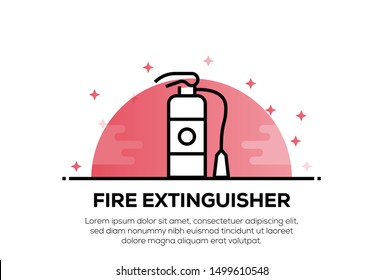 FIRE EXTINGUISHER AND ILLUSTRATION ICON CONCEPT