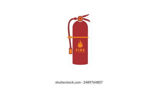 fire extinguisher illustration logo design