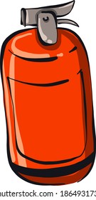 Extintor de incendios, ilustración, vector sobre fondo blanco.
