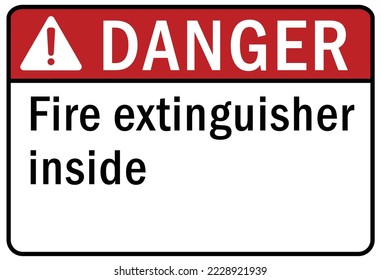 Fire extinguisher inside sign and label
