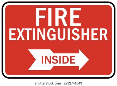 Extintor de incendios con signos y etiquetas interiores