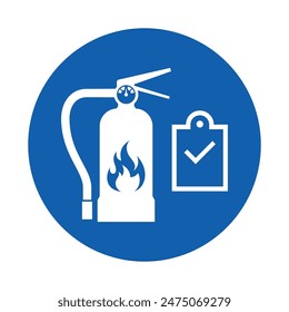 Fire extinguisher inspection checklist vector illustration. Icon and symbol of industrial safety requirements.