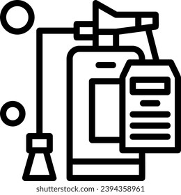 Fire Extinguisher Inspection Linear Icon Vector Design