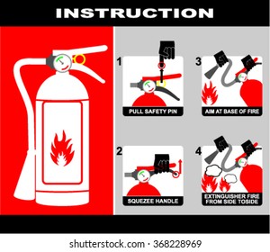   Fire extinguisher,  instruction sticker
