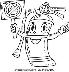 Fire Extinguisher Isolated Coloring Page for Kids 