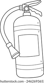 Fire Extinguisher Isolated Coloring Page for Kids