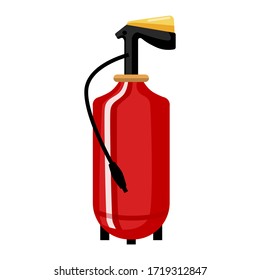 Extintor aislado en estilo plano. Equipo de extinción del icono del bombero. Símbolo de protección. Ilustración del vector