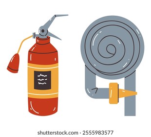 Fire extinguisher isolated icon concept. Vector graphic design illustration element