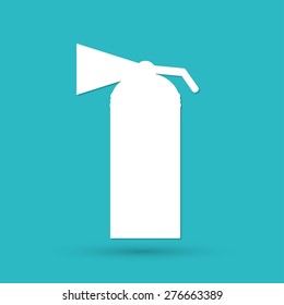 Fire extinguisher isolated on a blue background