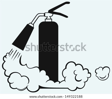 Fire extinguisher isolated on blue background