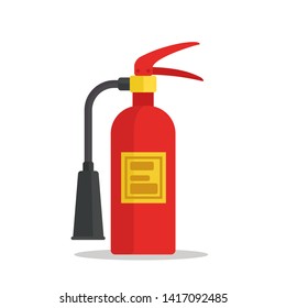 Fire extinguisher isolated on white background. Vector illustration, flat cartoon style.