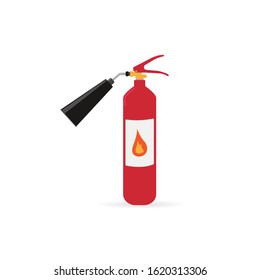 Fire extinguisher isolated over white background. Vector illustration flat design. 