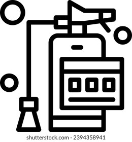 Diseño de vectores de iconos lineales de etiquetas de extinción de incendios