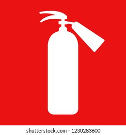 FIRE EXTINGUISHER label. Red. Vector.