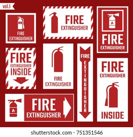 Fire extinguisher labels and signs