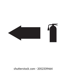 fire extinguisher left side vector icon, fire extinguisher