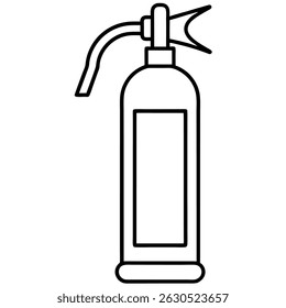 Ícone da linha de arte do extintor de incêndio no fundo branco.
