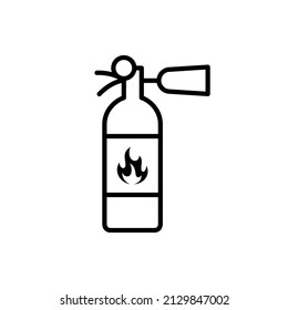 icono de vector de arte de línea extinguidor de incendios