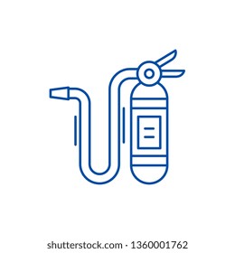 Fire extinguisher line icon concept. Fire extinguisher flat  vector symbol, sign, outline illustration.