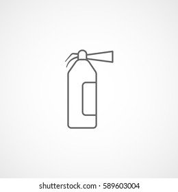 Fire Extinguisher Line Icon On White Background