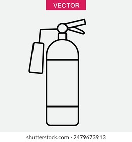 Fire extinguisher line icon. Extinguisher sign flat illustration on white background..eps