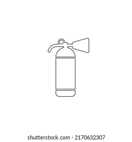 Fire extinguisher line icon template color editable. Fire danger. Fire protection symbol vector sign isolated on white background. Simple logo vector illustration for graphic and web design