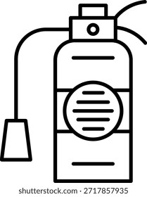 Línea de extintor de incendios Diseño de íconos de Vector