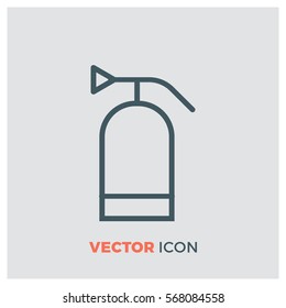 fire extinguisher line vector icon