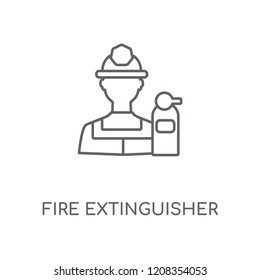 Fire extinguisher linear icon. Fire extinguisher concept stroke symbol design. Thin graphic elements vector illustration, outline pattern on a white background, eps 10.