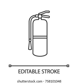 Fire extinguisher linear icon. Firefighting equipment. Thin line illustration. Contour symbol. Vector isolated outline drawing. Editable stroke