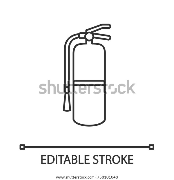 Fire Extinguisher Linear Icon Firefighting Equipment Stock Vector ...