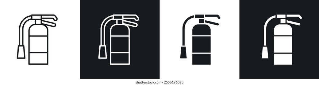 Fire extinguisher linear icon set for app, and web design.