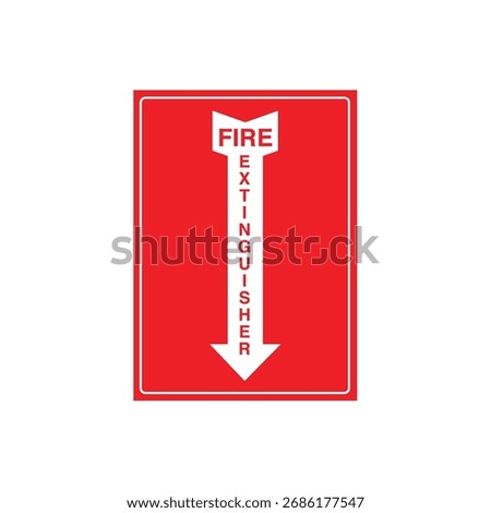 Fire Extinguisher Location Sign Vertical Vector Graphic for Quick Emergency Equipment Access