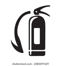 Fire extinguisher logo icon silhouette illustration vector