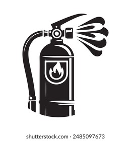 Fire extinguisher logo icon silhouette illustration vector