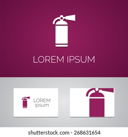 fire extinguisher logo template icon design elements with business card  