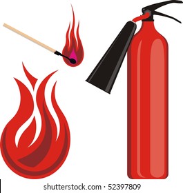 fire extinguisher and match
