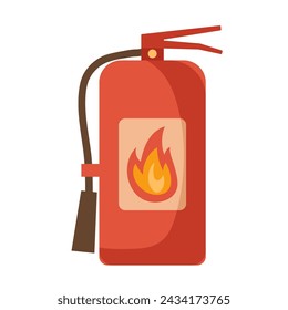 Extintor. Medios de extinción de incendios. Vector dibujado a mano ilustración aislada sobre fondo blanco. Equipo de emergencia, dispositivo de extinción para extinción de incendios. Herramienta de seguridad y protección