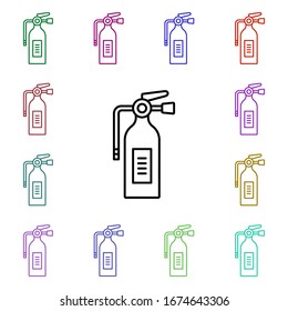 Fire extinguisher multi color style icon. Simple thin line, outline vector of motor sports icons for ui and ux, website or mobile application