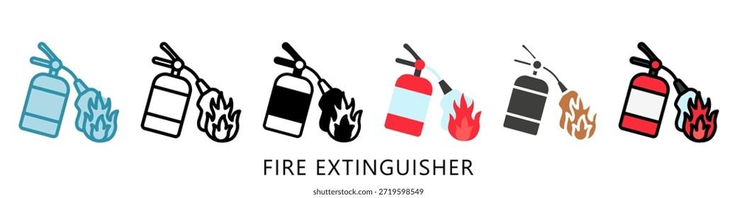 Ícone De Estilo Múltiplo Do Extintor De Incêndio Mini Ilustração, Use Para O Conceito Moderno, Imprimir, Ui, Kit Ux, Web E Desenvolvimento De Aplicações. Vetor Relacionado A Bombeiro, Resgate E Muito Mais